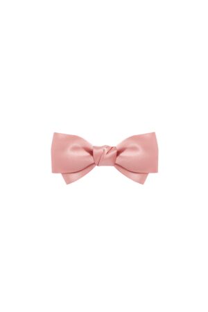 Horquilla rosa coral con lazo, hecha a mano, para niñas, suave y elegante.
