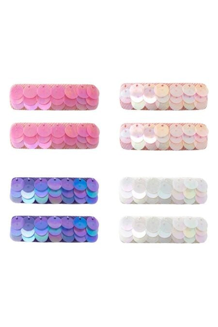 Colourful hair clips for a girl with sequins and metal clips