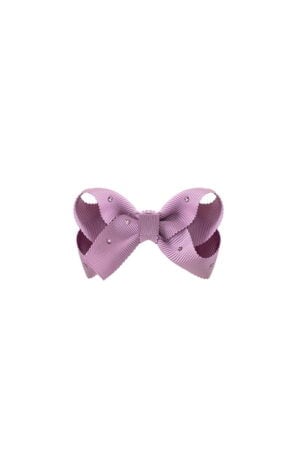 Purple handmade hair clip for a girl, bow decorated with crystals - Fig&Pear