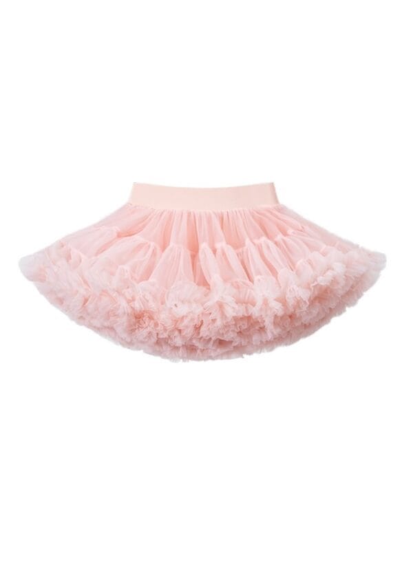 Ballet Pink flared tulle skirt with a soft waistband for a girl