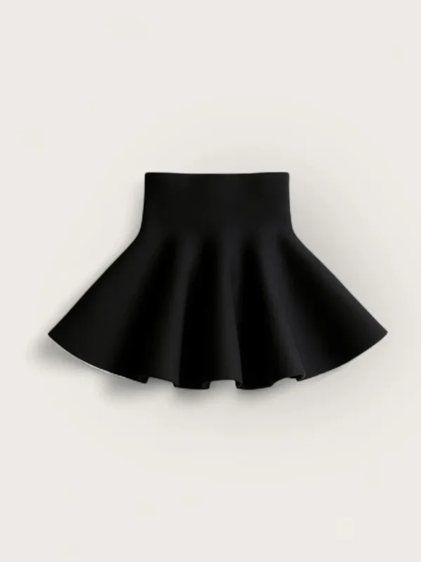 Black skirt with ruffle for a girl, elastic material.