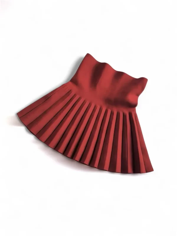 Jupe plissée rouge à volants pour une fille, belle touche.