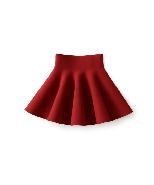 Jupe rouge pour filles, évasée, en matière souple.