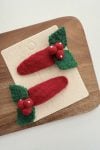 Xmas spinki z motywem ostrokrzewu 2-pak