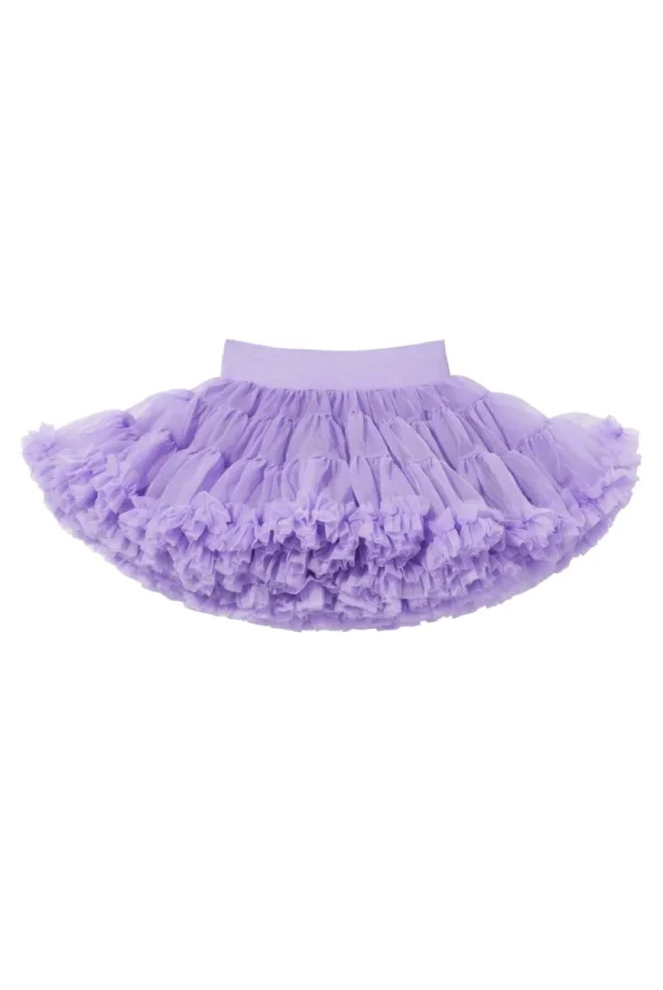 Lavender girl's skirt with ruffles and elastic waistband
