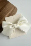Large Pearl White bow hair clip