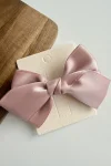 Large Bow Hair Clip - Nude Pink