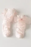 Calze al ginocchio rosa chiaro con un grande fiocco Baby Pink