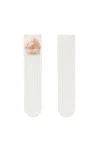 Calcetines hasta la rodilla blancos con casita en 3D