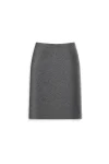 Elegant gray knitted midi pencil skirt