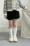 Chaussettes montantes blanches pour fille avec perles